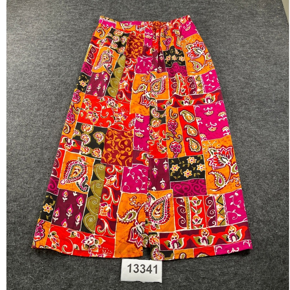 Momentum Maxi Skirt Womens Large Multi Color Excellent Boho Paisley Patchwork